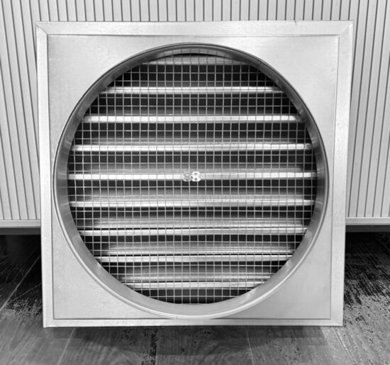 Facade Ventilation Grille 400x400 mm with Round Connection D450